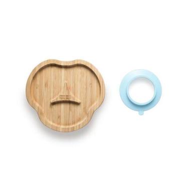 Imagem de Prato de Bambu Com Divisoria Azul MULTIKIDS