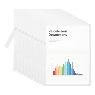 Imagem de PATIKIL Pacote com 15 capas de relatório transparentes com clipe giratório, pastas de apresentação frontais de 30 x 23 cm, fichário de documentos, fichário com capacidade de 100 folhas para projeto de