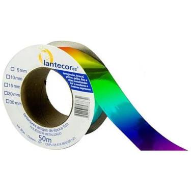 Imagem de Fita Metaloide Decorativa 20MM X 50M Multicor com Brilho Impactante - 