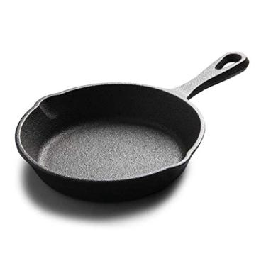 Imagem de Frigideira de ferro fundido – Frigideira pequena pré-temperada para fogão, forno ou acampamento