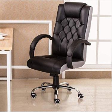 Imagem de Cadeira executiva de escritório, mesa de trabalho, cadeira de computador com assento macio e encosto de couro sintético extra acolchoado giratório cadeira de mesa para computador móveis de escritório