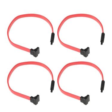 Imagem de ECSiNG 4 cabos de dados SATA de 7 pinos para placa mãe de ângulo reto de 20 cm para unidade HDD DVD