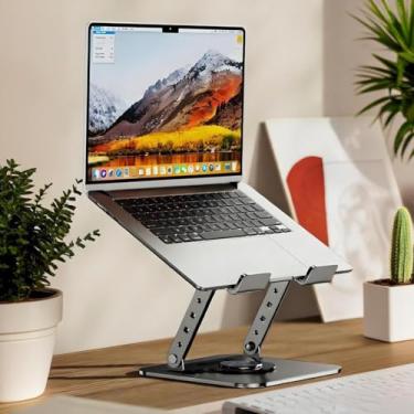 Imagem de Suporte ergonômico para laptop para mesa – Suporte ajustável de liga de alumínio, suporte dobrável e portátil para computador compatível com MacBook Air Pro, Dell, HP, Lenovo, todos os laptops de 10 a