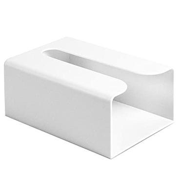 Imagem de Suporte de papel de parede dispensador de lenços higiênicos organizador de guardanapos prateleira para cozinha banheiro (cor: cinza) (branco)