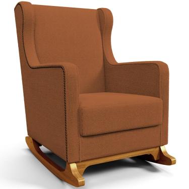 Imagem de Poltrona de Amamentação com Balanço Mavie L02 Bouclê Terracota - Lyam Decor