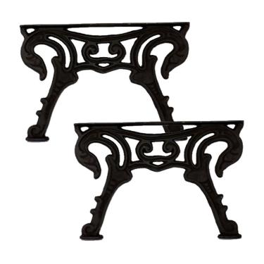 Imagem de Par Pé De Mesa Base Tamanduá Em Ferro Fundido 54X37Cm