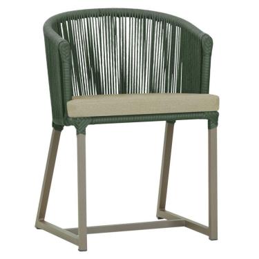 Imagem de Cadeira De Jantar Noronha Alumínio Fendi E7 Trama  Verde