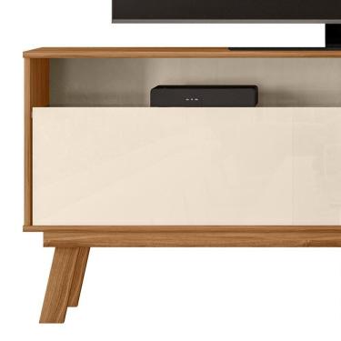 Imagem de Rack Bancada Olinda 160cm Amêndoa-off White Para Tv Até 65? - Mobler Amêndoa-off White
