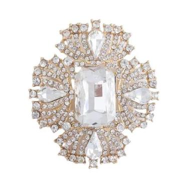 Imagem de Broches Grandes De Cristal Com Flores De Strass Para Mulheres E Homens