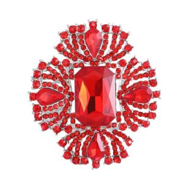 Imagem de Broches Grandes De Cristal Com Flores De Strass Para Mulheres E Homens