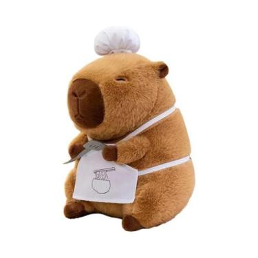 Imagem de Brinquedo De Pelúcia Kawaii Capybara De 30cm, Boneco De Chef De Pão Ma