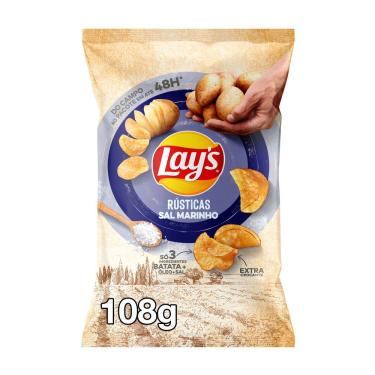 Imagem de Batata Frita Lays Rústica Sal Marinho 108g