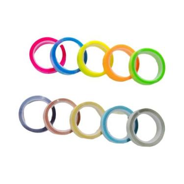 Imagem de Fita Adesiva Marca-Texto Morandi 5 Rolos 10 Rolos Fita Fluorescente Pa