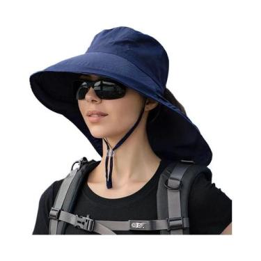 Imagem de Chapéu De Sol Feminino Com Aba Larga, Proteção UV, Ideal Para Pesca E 