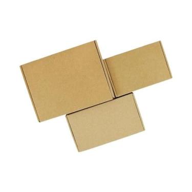 Imagem de Caixas De Presente De Papel Kraft Marrom 5 Peças Em Vários Tamanhos Pa