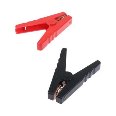 Imagem de Conectores De Bateria Automotiva Tipo Jacaré Isolados 100A 90mm (2 Peç