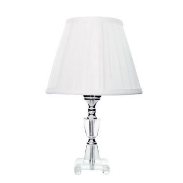 Imagem de Abajur De Mesa Cristal Cúpula Drapeada Branca 110/220v 35cm