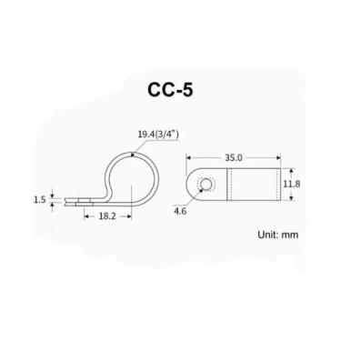 Imagem de Clipes De Cabo Em Forma De R Brancos 100pcs Nylon PA66 Com Fixação Por