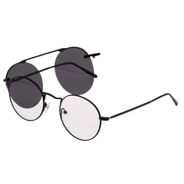 Imagem de Armação Óculos Clipon 2 Em 1 Grau Masculino Redondo Kyoto