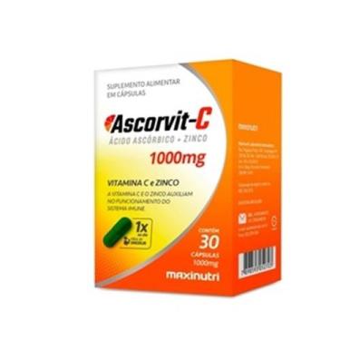 Imagem de Vitamina c e zinco 1000mg 30 cápsulas ascorvit maxinutri - no-brand