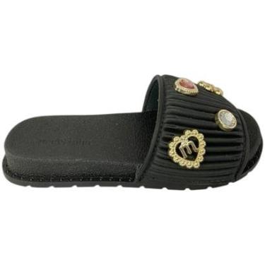 Imagem de Sandália Papete Molekinha Infantil Slide com Cristais Confortável-Feminino