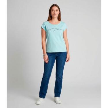 Imagem de Blusa Feminina Meia Malha Com Estampa Infinita Cor Azul, GG, Azul