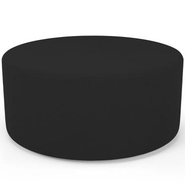 Imagem de Puff Redondo Orgânico para Living 90cm Lola W01 Suede Preto - Lyam Decor