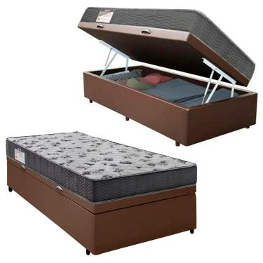 Imagem de Cama Box Baú Solteiro Sintético + Colchão De Espuma D33 - SerenePrime - 88cm