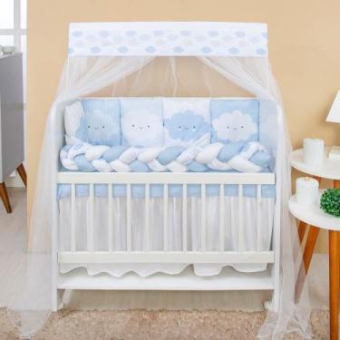 Imagem de Kit Mini Berço 13 peças para Bebê Menino Nuvem Azul - AVM Enxovais