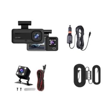 Imagem de Câmera Veicular WiFi 1080P Com 3 Câmeras, Gravador DVR Interno Para Ve