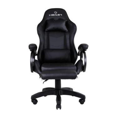 Imagem de Cadeira Gamer com Apoio de Pés Level Preta Healer-Unissex