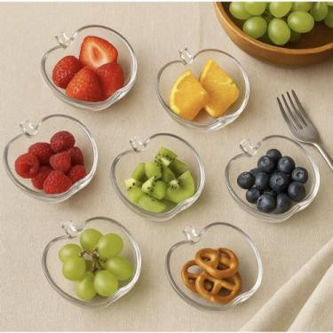 Imagem de Kit 6 Tigelas Bowl Saladeiras de Vidro 245ml Formato Maçã - Wincy, Tra