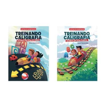 Imagem de Kit 2 Livros Cartilha De Alfabetização - Treinando Caligrafia Letra Cu