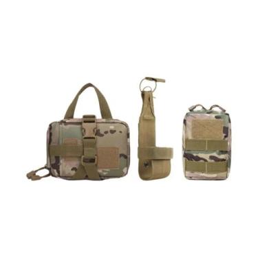 Imagem de Colete Tático Militar Para Cães 3 Peças: Arnês, Bolsa E Cinto Molle Co