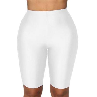 Imagem de Shorts de ioga PESION femininos Active Biker Boyshort brancos