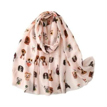 Imagem de Xale Feminino Aconchegante Com Estampa De Cachorro Dachshund E Gato, V