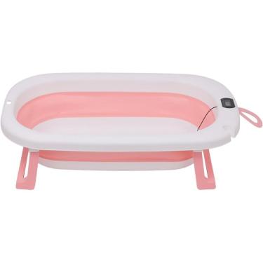 Imagem de Banheira Retrátil Para Bebê Rosa Com Termômetro Zippy Toys