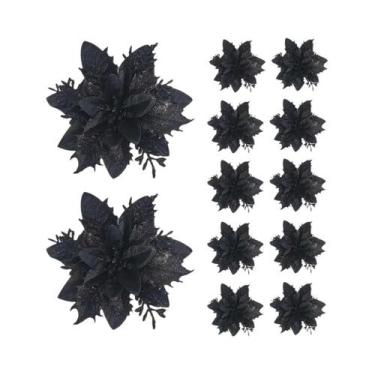 Imagem de Flores Artificiais Em Glitter Rosa, Vermelho E Dourado De 14,5cm, Deco