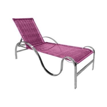 Imagem de Espreguiçadeira Em Corda Náutica Para área Gourmet Bertioga Estrutura Alumínio - Rosa