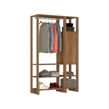 Imagem de Closet com 1 Cabideiro, 1 Porta com 2 prateleias e 6 nichos externos E