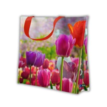 Imagem de Sacola Reutilizável Flores 39x18x35cm Bompack