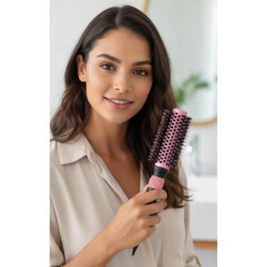 Imagem de Escova Térmica Profissional Rosa 56mm - Modelagem Perfeita - Congratul