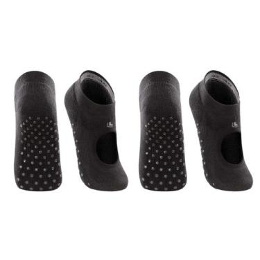 Imagem de Kit 2 Pares Meia Sapatilha Feminina Antiderrapante Lupo Sport Pilates 