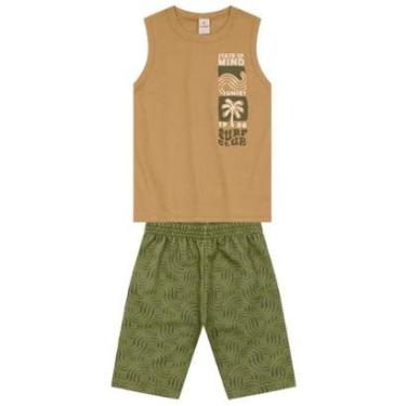 Imagem de Conjunto infantil menino tropical em puff Brandili-Masculino