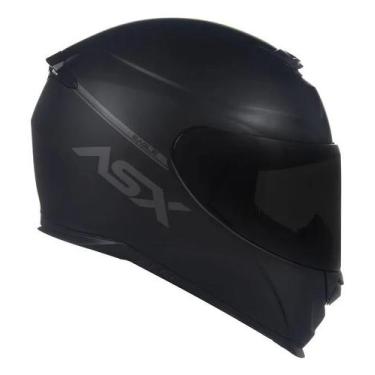 Imagem de Capacete Para Moto Integral Asx Eagle Solid Viseira Cristal, Preto Fos
