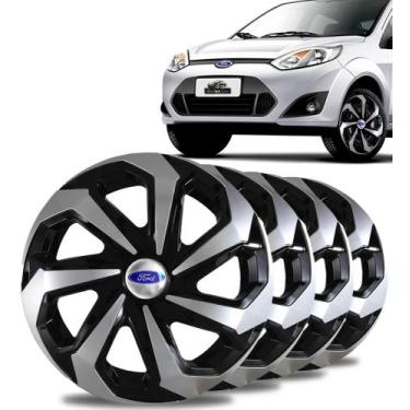 Imagem de Jogo Calota Aro 15 Spider Black Silver Ford Fiesta Focus Ka - Elitte