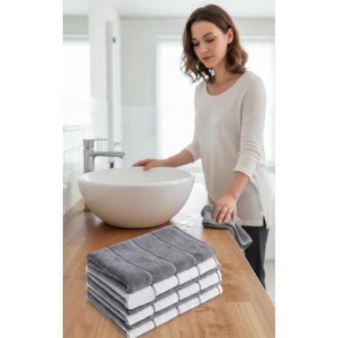 Imagem de 2x Kit 4 Panos Microfibra Super Absorventes 80x50cm Limpeza - Congratu