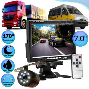 Imagem de Kit Tela 7 Polegadas Camera De Ré Led Van Caminhao Onibus Nf - cardad