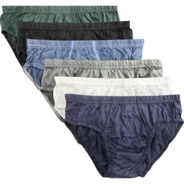 Imagem de Kit com 10 cuecas normal adulto modelo slip de algodão sortidas. - Fam