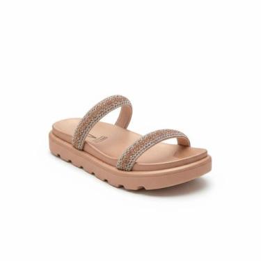 Imagem de Tamanco Vizzano Slide Glamour Bege Diamond Ouro Rosado -, 38, Bege, Di